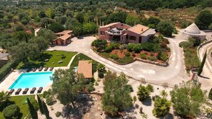 Aerial view of Villa Aurora - in the countryside yet close to the town centre