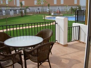 View of pool from main terrace (trees are much bigger now with more shade)