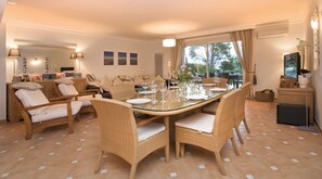 inside large dining area (table seats 8 comfortably)