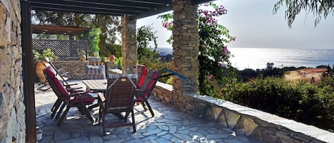 The front veranda with a fantastic sea vview