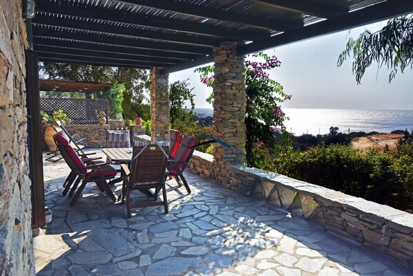 The front veranda with a fantastic sea vview