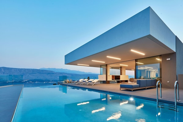 The villa is positioned to take advantage of panoramic views of surroundings