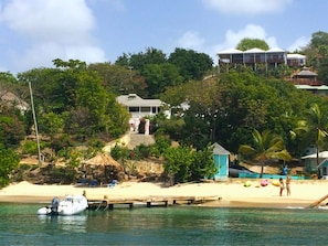 The House entrance and beach hut