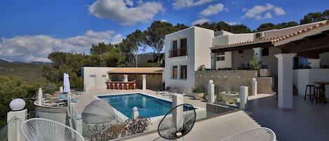 Looking from top terrace to the pool