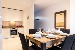 Dining table with comfortable chairs