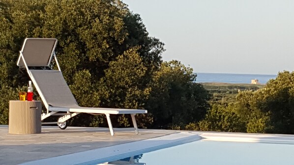 poolside view of the light tower