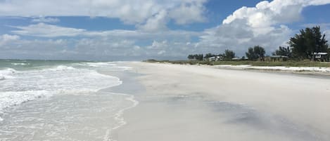 Gulf Beach access is just across the street from Sand Dollar Cottage