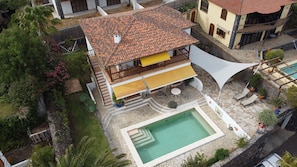 'Casa Verano' von oben, 
Birdview, 
Vista de pájaro