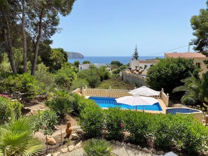 Private garden and pool area