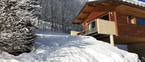 The chalet in winter time