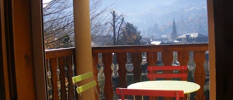 Le balcon et la vue sur Saint- Gervais