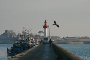 Le phare et île de Tatihou au lever du jour