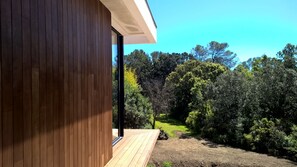 Vue sur le jardin depuis le balconnet sud