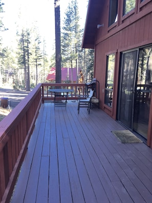 Lots of room to warm up on sunny deck facing south