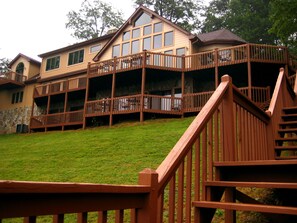 View of home coming up stairs from the dock. 