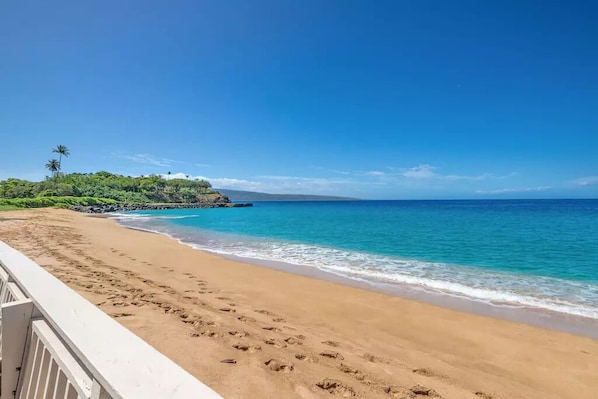 View of Kaanapali Beach from Maui Eldorado private cabana.