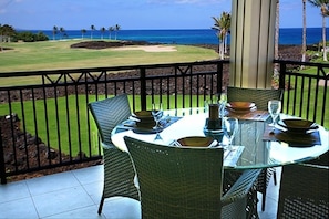 Lanai with Ocean Front and Golf Course Views