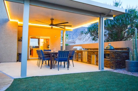 Your guests will have front row seats to the chef and those enjoying the pool