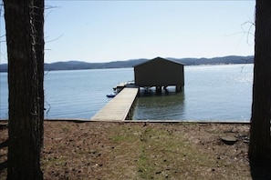 View of boat house from back of cabin.