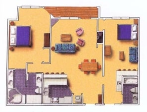 Two-bedroom at Grand Timber Lodge - Typical Room Layout