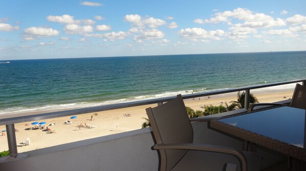 Direct ocean view from the condo balcony.
