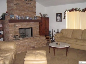 Living Room with Queen size sleeper sofa.  Great get away for one-on-one.