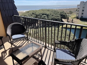 Beautiful view from top floor large covered balcony!