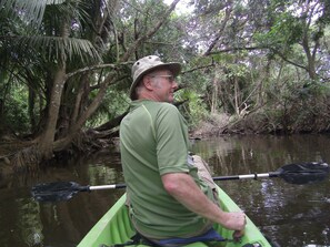 River kayaking.