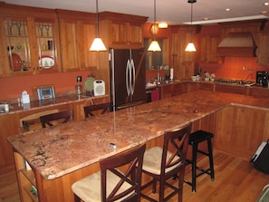 New kitchen. Seats up to 8 people at the counter.