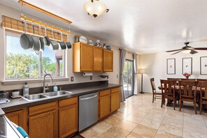 Well appointed open plan kitchen and dining area