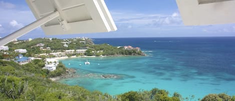 View from Seaglass living room to Secret Harbour