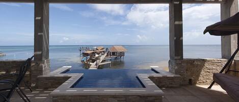 Second floor deck with plunge pool.