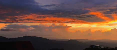 Amazing Sunset view visible from the balcony when sky is clear.