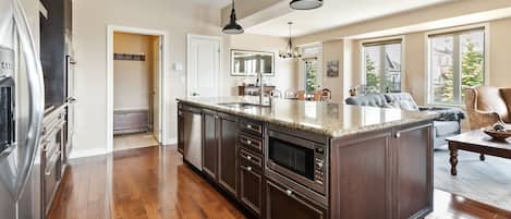 Entertain your friends and family around the large kitchen island
