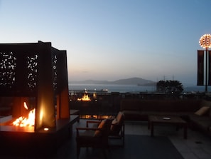Mustard Terrace overlooking the bay.