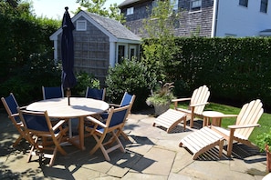 New teak furniture for a relaxing evening after the beach.