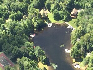 over view of cove top center is the house