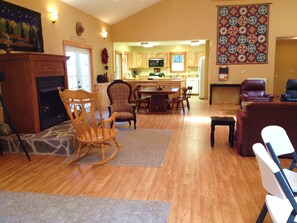 From the end of the great room, looking back toward the kitchen