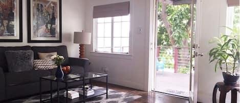 A clean, Zen environment. The entire house is bathed in natural light.