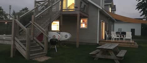 Steps up to Loft deck with amazing views