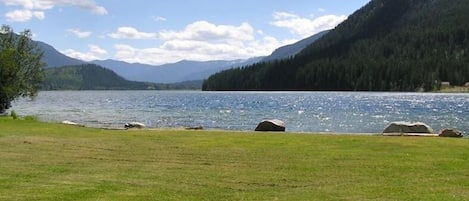 View of the lake from in front of the house