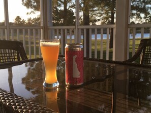 Enjoy the local beer on the deck with an amazing view.