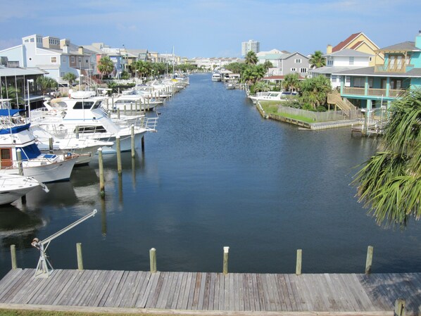Spectacular views of Lafitte Cove from deck, balcony, LR, DR & bedrooms