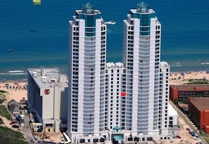 Unit is located at red dot, 11th floor. Unit goes all the way thru to beachside