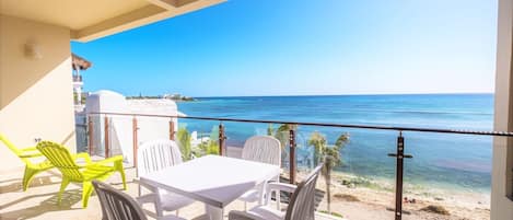 Balcony with beautiful ocean view - Nitke Ha condo 5 Akumal Mexico vacation rental