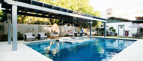 Dream pool awaits you at Woodlea Cottage. Limestone deck is cool even in summer.