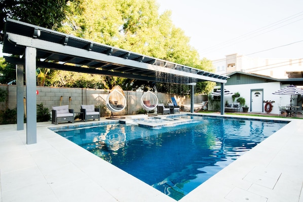 Dream pool awaits you at Woodlea Cottage. Limestone deck is cool even in summer.