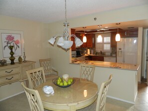 Dining area and kitchen