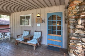 Front door of cabin