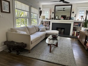 homey- flat screen, 4K apple tv, sonos surround sound all the streamers, blu ray
